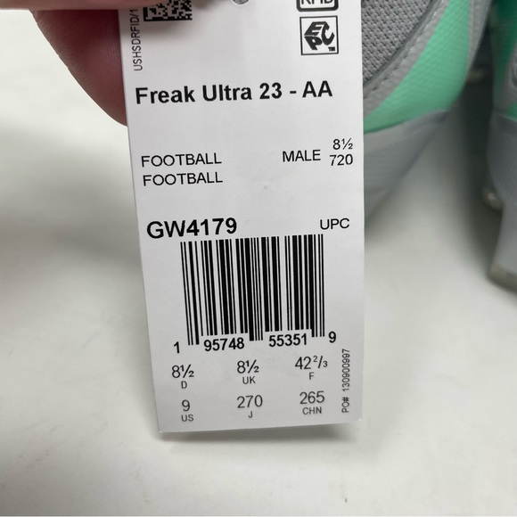 New Adidas Grey Freak Ultra 23 Football GW4179 Grey Boost Primeknit Cleat Size 9 - Picture 5 of 8